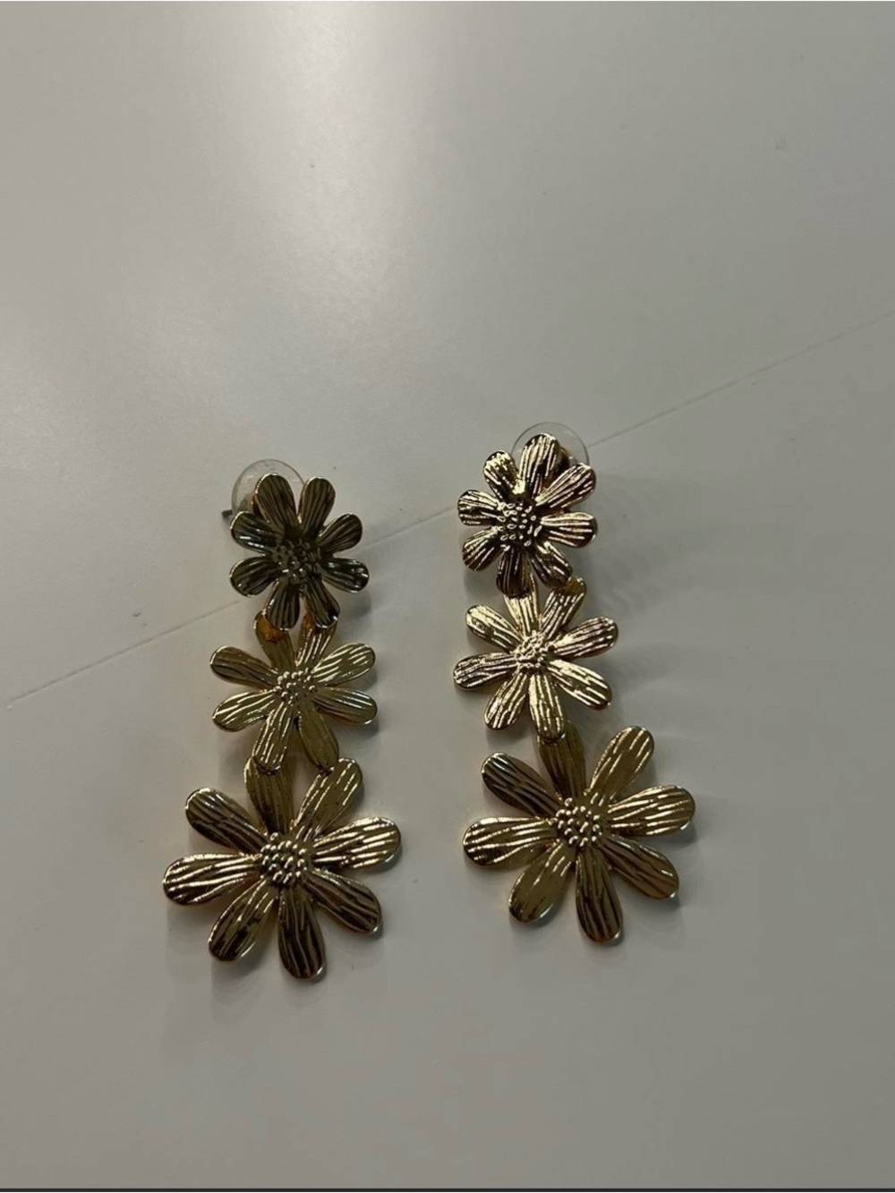Altar'd State Gold Triple Daisy Drop Earrings